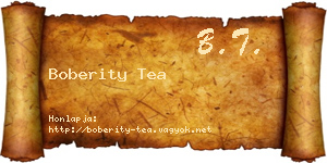 Boberity Tea névjegykártya